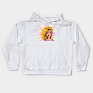 Retro Pop Art Girl Kids Hoodie